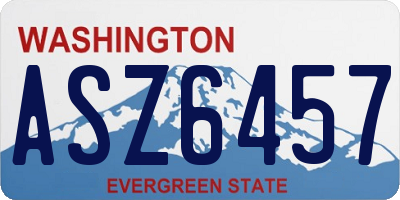 WA license plate ASZ6457