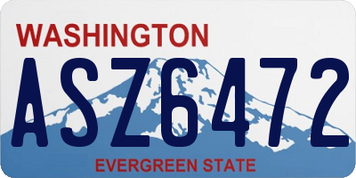 WA license plate ASZ6472