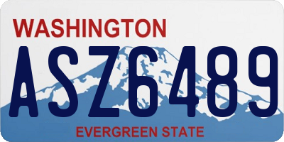 WA license plate ASZ6489