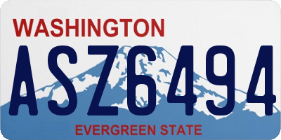 WA license plate ASZ6494