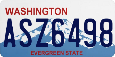 WA license plate ASZ6498