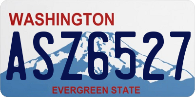 WA license plate ASZ6527