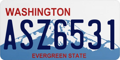 WA license plate ASZ6531