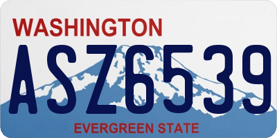 WA license plate ASZ6539