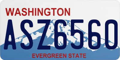 WA license plate ASZ6560