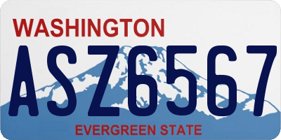 WA license plate ASZ6567