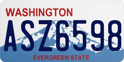 WA license plate ASZ6598