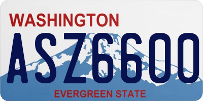 WA license plate ASZ6600