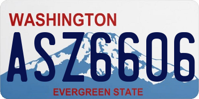 WA license plate ASZ6606