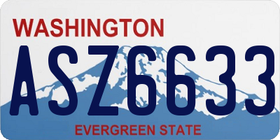 WA license plate ASZ6633