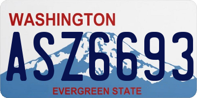 WA license plate ASZ6693