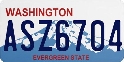WA license plate ASZ6704
