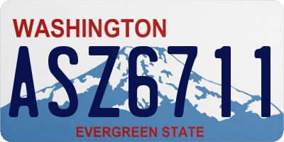 WA license plate ASZ6711