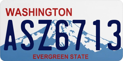 WA license plate ASZ6713