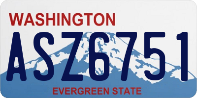 WA license plate ASZ6751