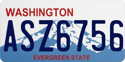 WA license plate ASZ6756