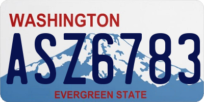 WA license plate ASZ6783