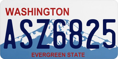 WA license plate ASZ6825