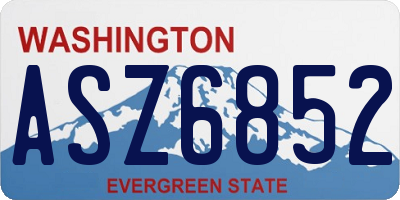 WA license plate ASZ6852