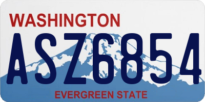 WA license plate ASZ6854