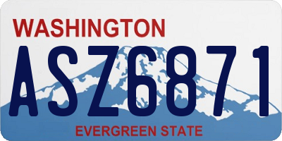 WA license plate ASZ6871