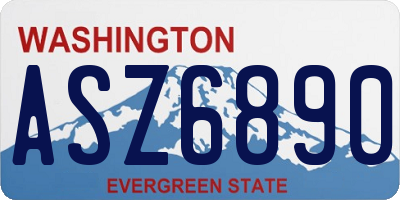 WA license plate ASZ6890
