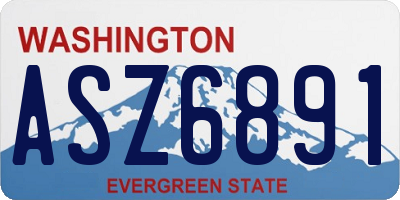 WA license plate ASZ6891