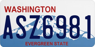 WA license plate ASZ6981