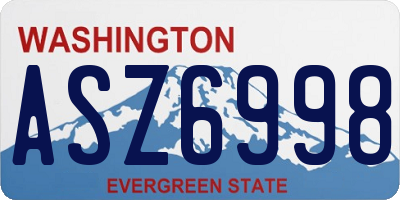 WA license plate ASZ6998