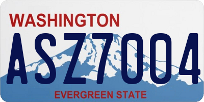 WA license plate ASZ7004