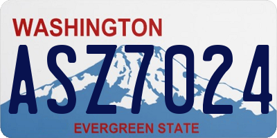 WA license plate ASZ7024