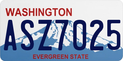 WA license plate ASZ7025