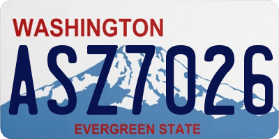 WA license plate ASZ7026