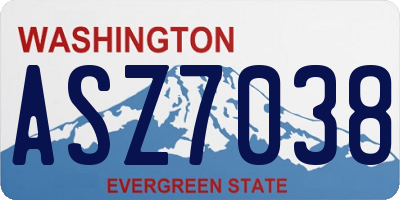 WA license plate ASZ7038