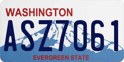 WA license plate ASZ7061