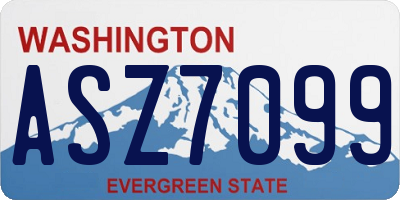 WA license plate ASZ7099