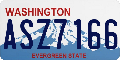 WA license plate ASZ7166