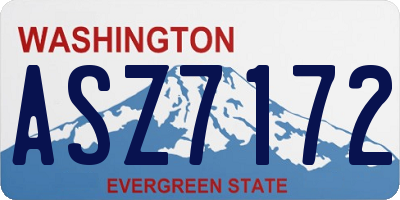 WA license plate ASZ7172
