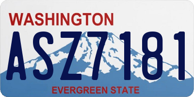 WA license plate ASZ7181