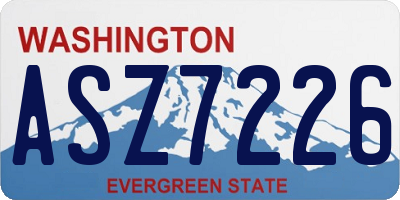 WA license plate ASZ7226