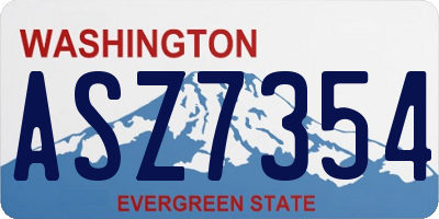 WA license plate ASZ7354