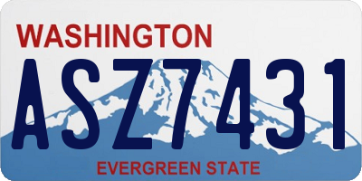 WA license plate ASZ7431