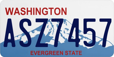 WA license plate ASZ7457