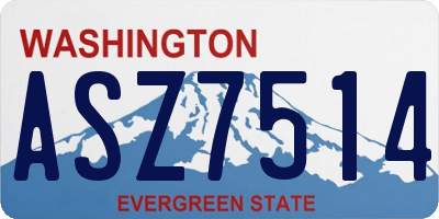 WA license plate ASZ7514