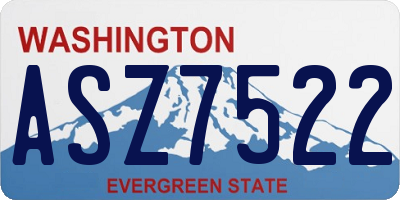 WA license plate ASZ7522