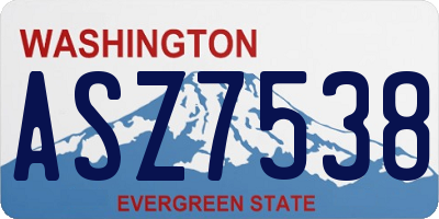 WA license plate ASZ7538