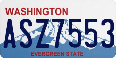 WA license plate ASZ7553