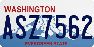 WA license plate ASZ7562