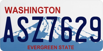 WA license plate ASZ7629