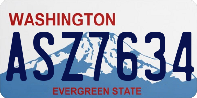 WA license plate ASZ7634